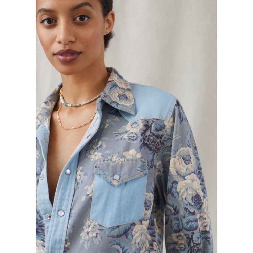 Floral Chambray Button Down - Picture 2 of 8